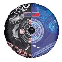 Samoa and Aotearoa Together Spare Tire Cover Tatau Art Tattoos-Taniko and Maori with Fern