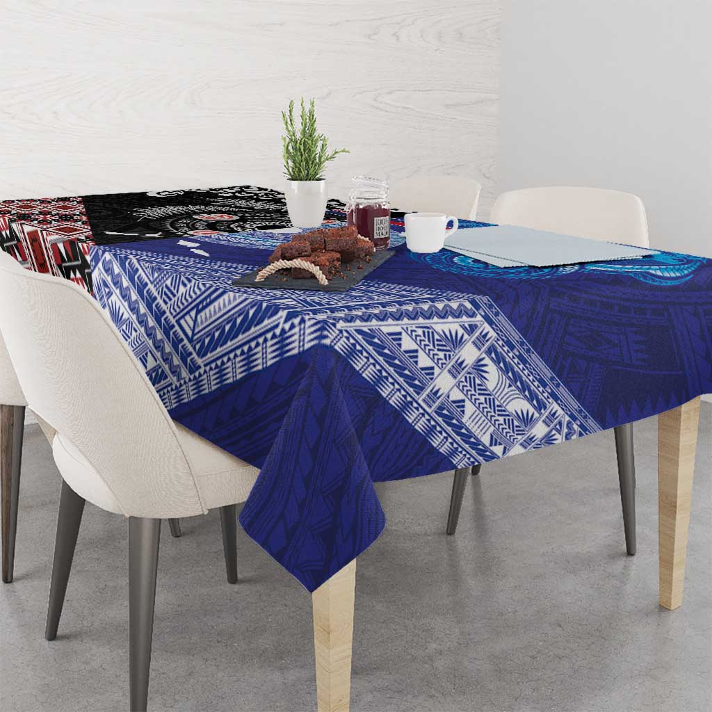 Samoa and Aotearoa Together Tablecloth Tatau Art Tattoos-Taniko and Maori with Fern LT03 - Polynesian Pride