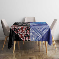 Samoa and Aotearoa Together Tablecloth Tatau Art Tattoos-Taniko and Maori with Fern LT03 - Polynesian Pride