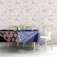 Samoa and Aotearoa Together Tablecloth Tatau Art Tattoos-Taniko and Maori with Fern LT03 - Polynesian Pride