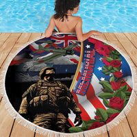 Hawaii and United States Memorial Day Beach Blanket Honor and Remember The Fallen LT03 - Polynesian Pride