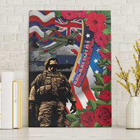 Hawaii and United States Memorial Day Canvas Wall Art Honor and Remember The Fallen LT03 Without Frame Blue - Polynesian Pride