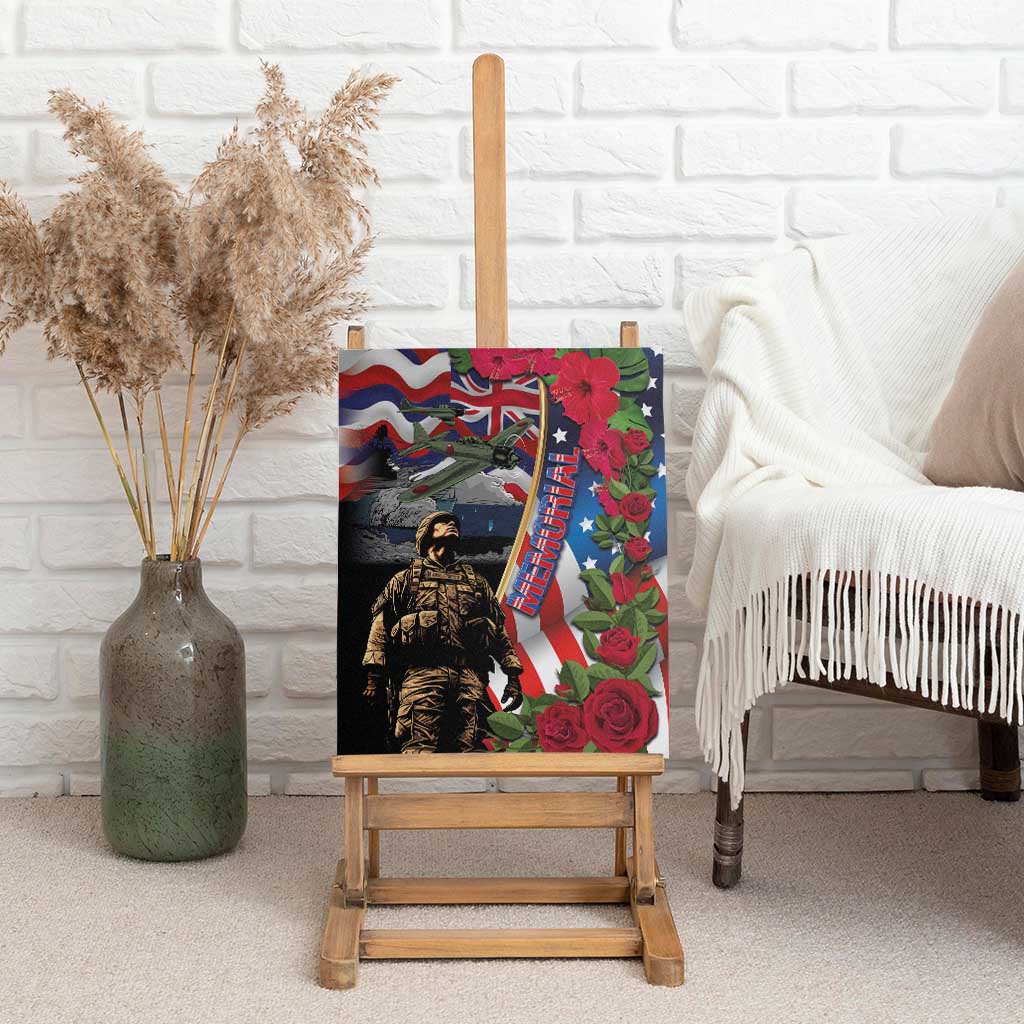 Hawaii and United States Memorial Day Canvas Wall Art Honor and Remember The Fallen LT03 - Polynesian Pride