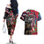 Hawaii and United States Memorial Day Couples Matching Off The Shoulder Long Sleeve Dress and Hawaiian Shirt Honor and Remember The Fallen