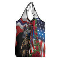 Hawaii and United States Memorial Day Grocery Bag Honor and Remember The Fallen