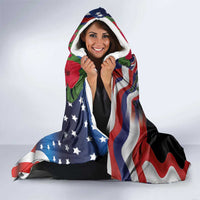 Hawaii and United States Memorial Day Hooded Blanket Honor and Remember The Fallen LT03 - Polynesian Pride