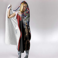 Hawaii and United States Memorial Day Hooded Blanket Honor and Remember The Fallen LT03 - Polynesian Pride