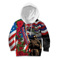 Hawaii and United States Memorial Day Kid Hoodie Honor and Remember The Fallen