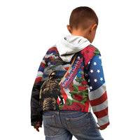 Hawaii and United States Memorial Day Kid Hoodie Honor and Remember The Fallen
