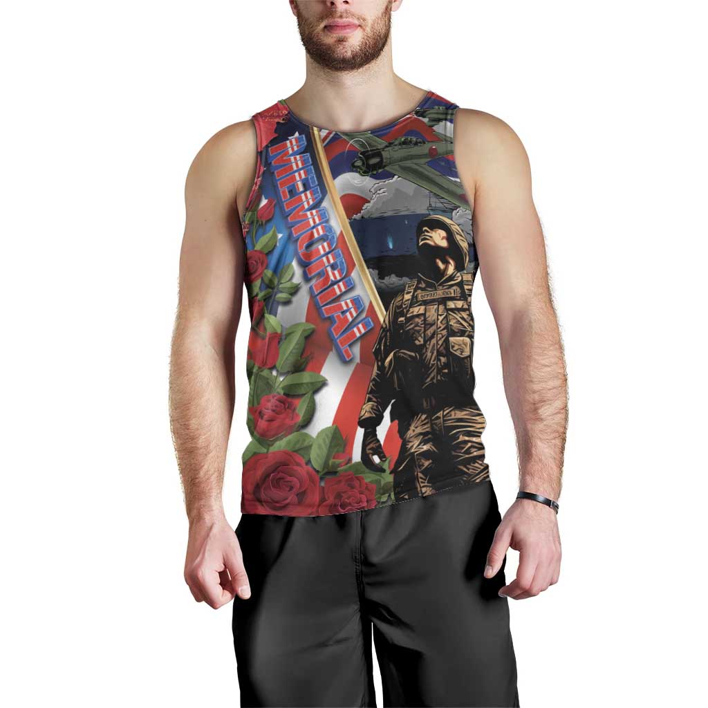 Hawaii and United States Memorial Day Men Tank Top Honor and Remember The Fallen LT03 - Polynesian Pride