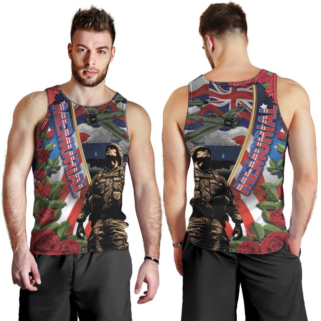 Hawaii and United States Memorial Day Men Tank Top Honor and Remember The Fallen LT03 - Polynesian Pride