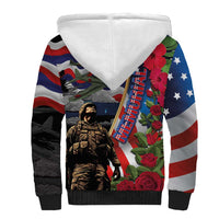 Hawaii and United States Memorial Day Sherpa Hoodie Honor and Remember The Fallen LT03 - Polynesian Pride