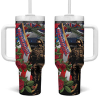 Hawaii and United States Memorial Day Tumbler With Handle -Honor and Remember The Fallen LT03 One Size: 40 oz Blue - Polynesian Pride