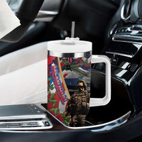 Hawaii and United States Memorial Day Tumbler With Handle -Honor and Remember The Fallen LT03 - Polynesian Pride