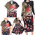 Japanese Culture and Hawaiian Tribal Family Matching Long Sleeve Bodycon Dress and Hawaiian Shirt Sakura Blossom Tapa Pattern