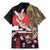 Japanese Culture and Hawaiian Tribal Family Matching Mermaid Dress and Hawaiian Shirt Sakura Blossom Tapa Pattern