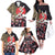 Japanese Culture and Hawaiian Tribal Family Matching Off The Shoulder Long Sleeve Dress and Hawaiian Shirt Sakura Blossom Tapa Pattern