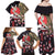 Japanese Culture and Hawaiian Tribal Family Matching Off Shoulder Maxi Dress and Hawaiian Shirt Sakura Blossom Tapa Pattern