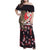 Japanese Culture and Hawaiian Tribal Family Matching Off Shoulder Maxi Dress and Hawaiian Shirt Sakura Blossom Tapa Pattern