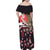 Japanese Culture and Hawaiian Tribal Family Matching Off Shoulder Maxi Dress and Hawaiian Shirt Sakura Blossom Tapa Pattern