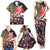 Japanese Culture and Hawaiian Tribal Family Matching Tank Maxi Dress and Hawaiian Shirt Sakura Blossom Tapa Pattern