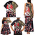 Japanese Culture and Hawaiian Tribal Family Matching Tank Maxi Dress and Hawaiian Shirt Sakura Blossom Tapa Pattern