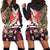 Japanese Culture and Hawaiian Tribal Hoodie Dress Sakura Blossom Tapa Pattern