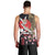 Japanese Culture and Hawaiian Tribal Men Tank Top Sakura Blossom Tapa Pattern