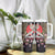 Japanese Culture and Hawaiian Tribal Tumbler With Handle Sakura Blossom Tapa Pattern