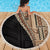 Samoa Siapo Motif Half Style Beach Blanket Brown Version