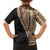 Samoa Siapo Motif Half Style Family Matching Off The Shoulder Long Sleeve Dress and Hawaiian Shirt Brown Version