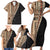 Samoa Siapo Motif Half Style Family Matching Short Sleeve Bodycon Dress and Hawaiian Shirt Brown Version