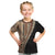 Samoa Siapo Motif Half Style Kid T Shirt Brown Version