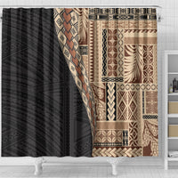 Samoa Siapo Motif Half Style Shower Curtain Brown Version