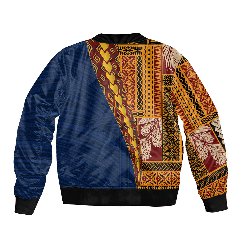Samoa Siapo Motif Half Style Bomber Jacket Colorful Version