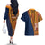 Samoa Siapo Motif Half Style Couples Matching Off The Shoulder Long Sleeve Dress and Hawaiian Shirt Colorful Version