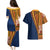 Samoa Siapo Motif Half Style Couples Matching Puletasi and Hawaiian Shirt Colorful Version