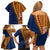 Samoa Siapo Motif Half Style Family Matching Off Shoulder Short Dress and Hawaiian Shirt Colorful Version