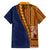 Samoa Siapo Motif Half Style Family Matching Off Shoulder Short Dress and Hawaiian Shirt Colorful Version