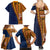 Samoa Siapo Motif Half Style Family Matching Summer Maxi Dress and Hawaiian Shirt Colorful Version