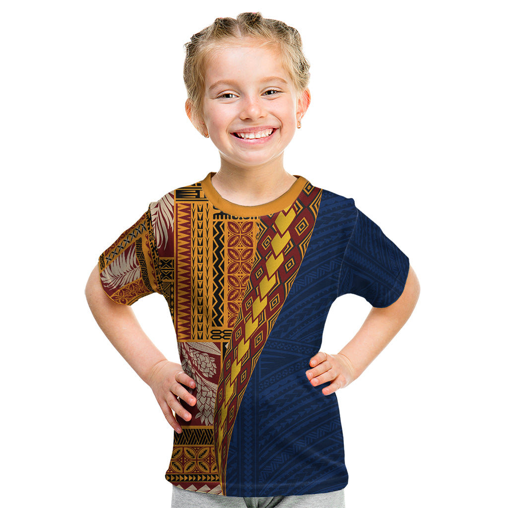 Samoa Siapo Motif Half Style Kid T Shirt Colorful Version