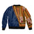 Samoa Siapo Motif Half Style Sleeve Zip Bomber Jacket Colorful Version