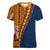 Samoa Siapo Motif Half Style Women V-Neck T-Shirt Colorful Version