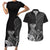 Guam Latte Stone Chamorro Culture Couples Matching Short Sleeve Bodycon Dress and Hawaiian Shirt Tapa Pattern