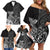 Guam Latte Stone Chamorro Culture Family Matching Off Shoulder Short Dress and Hawaiian Shirt Tapa Pattern