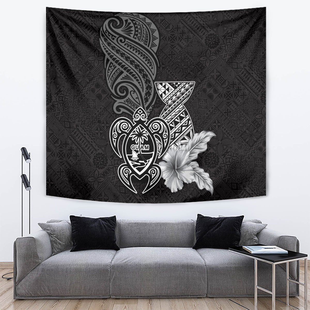 Guam Latte Stone Chamorro Culture Tapestry Tapa Pattern