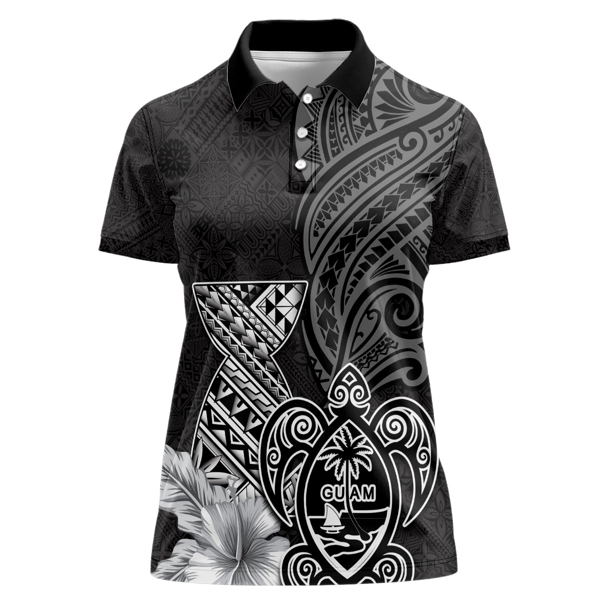 Guam Latte Stone Chamorro Culture Women Polo Shirt Tapa Pattern