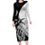 Guam Fish Hook and Palm Tree Family Matching Long Sleeve Bodycon Dress and Hawaiian Shirt Polynesian Pattern Half Style