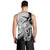 Guam Fish Hook and Palm Tree Men Tank Top Polynesian Pattern Half Style