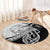 Guam Fish Hook and Palm Tree Round Carpet Polynesian Pattern Half Style